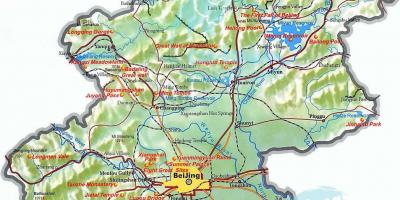 La carte de Pékin topographiques