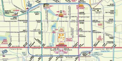 La carte de Pékin carte du métro et des attractions touristiques
