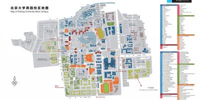 Carte du campus de l'université de pékin