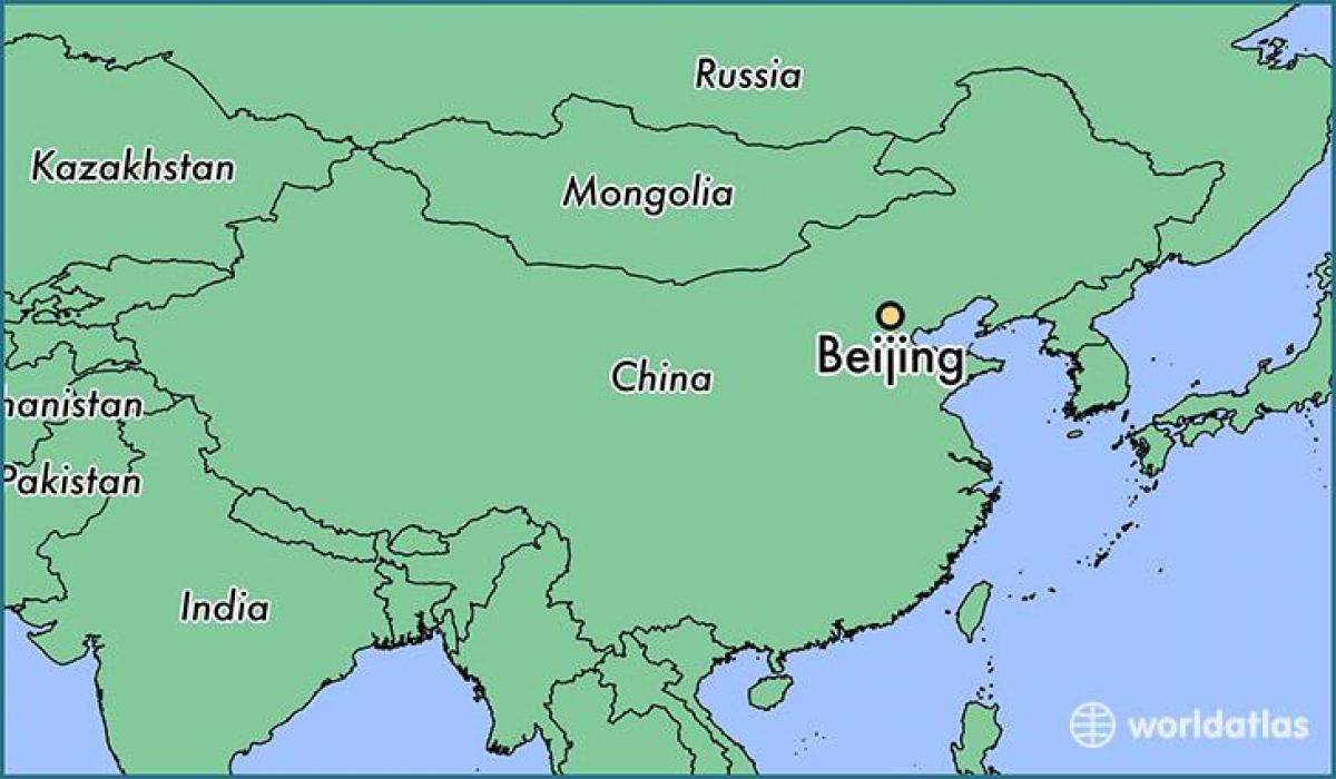 Beijing, Chine, carte du monde