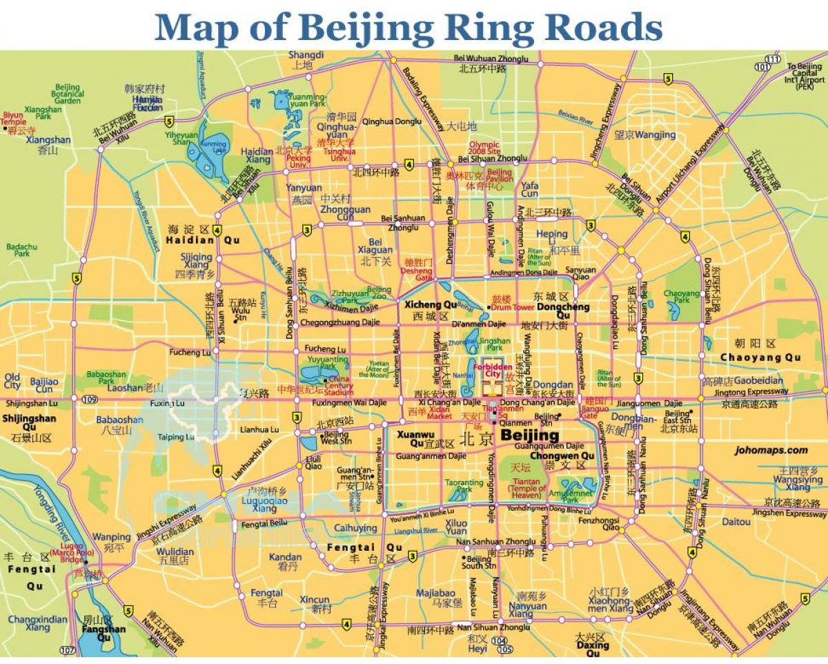 Pékin anneau de feuille de route