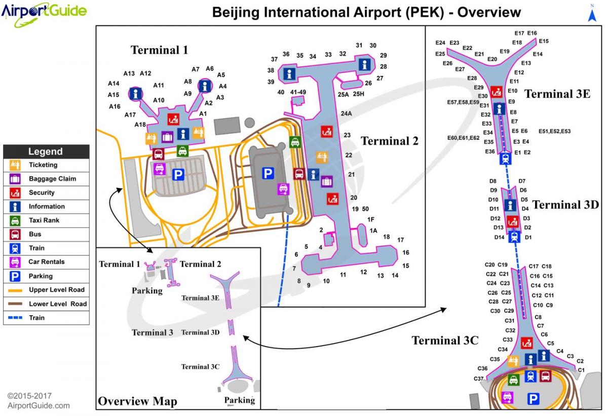 Carte de l'aéroport de pékin