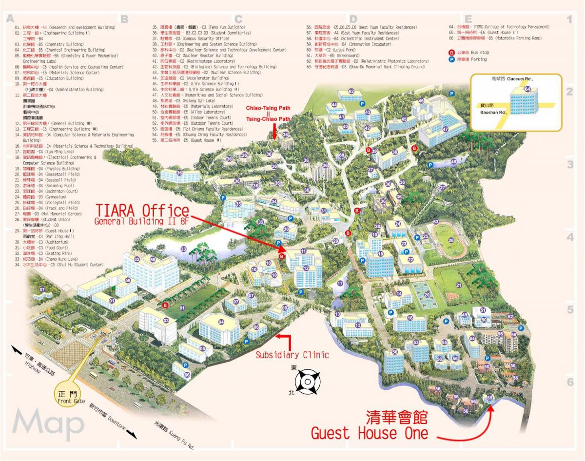 l'université de tsinghua carte du campus