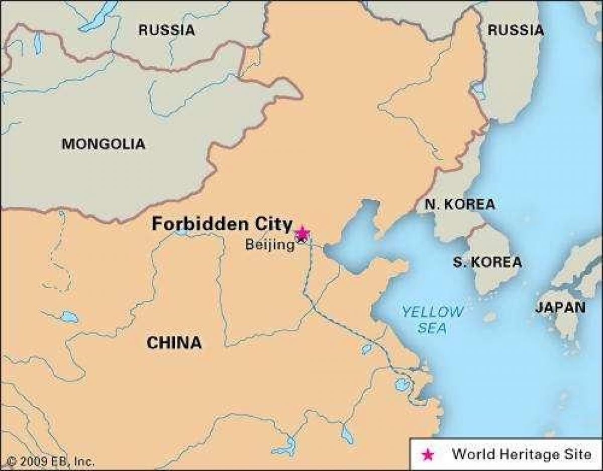 la cité interdite, la carte de la Chine