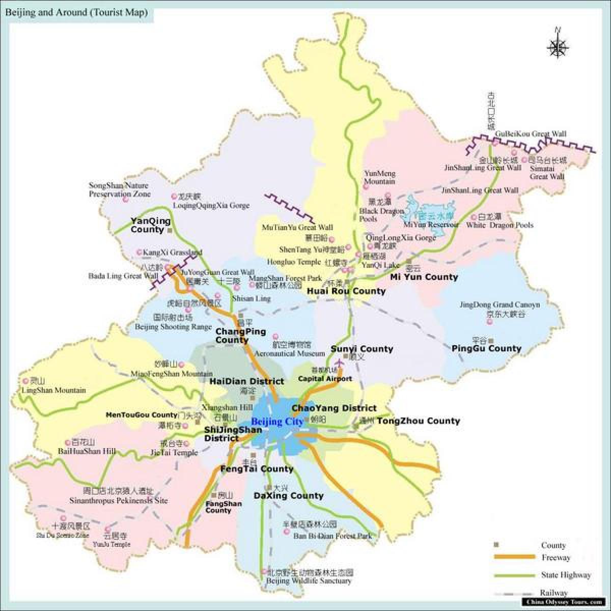carte de la région de Pékin