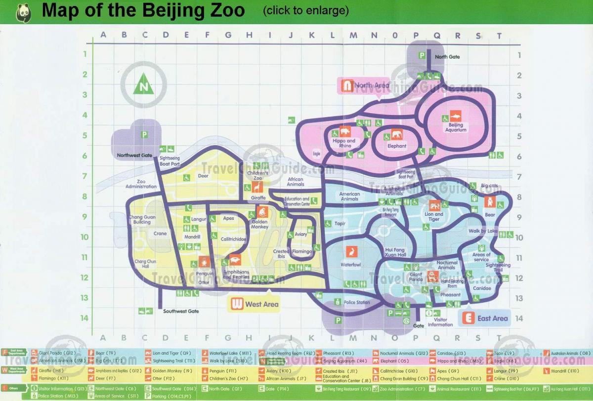 la carte du zoo de Pékin