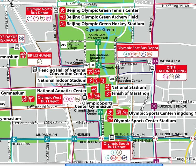 carte de Beijing olympic park