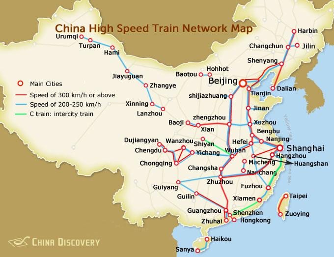 shanghai train de la carte