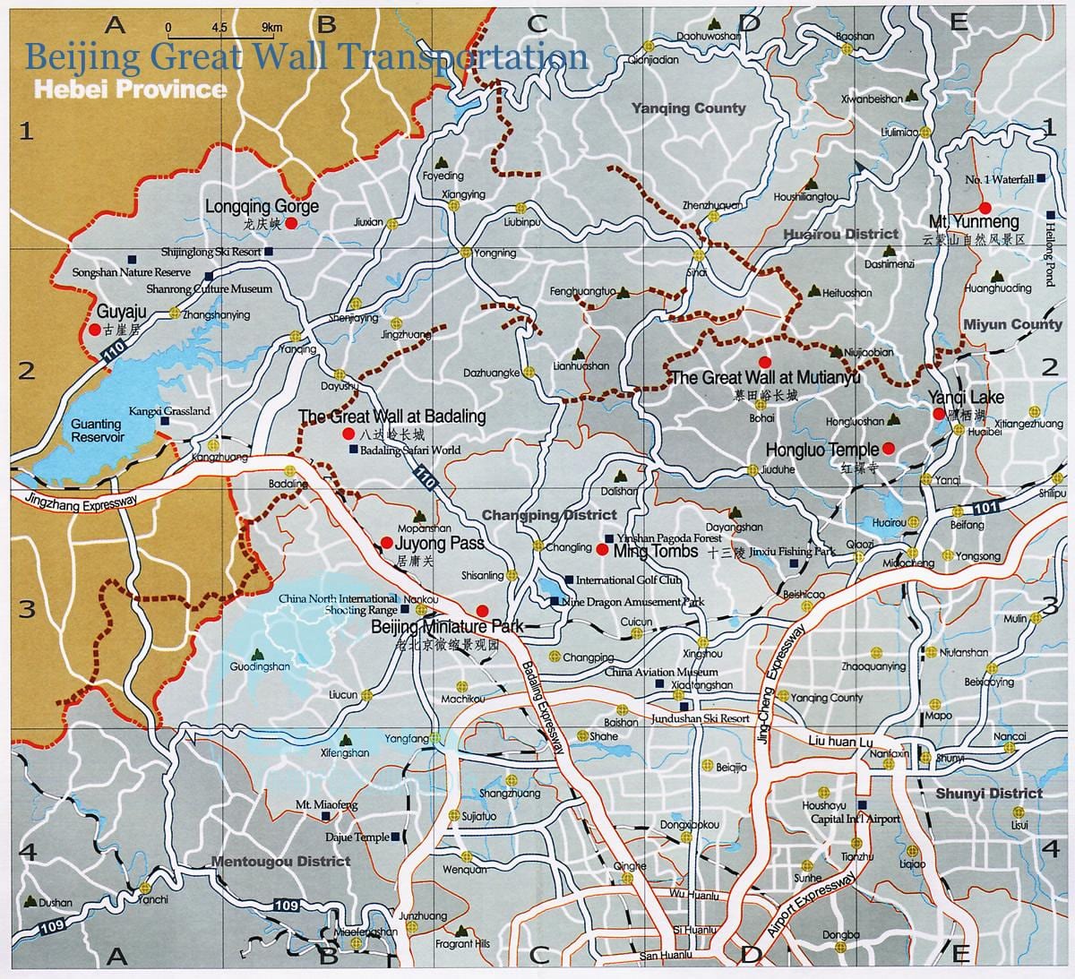 la carte de Pékin transit