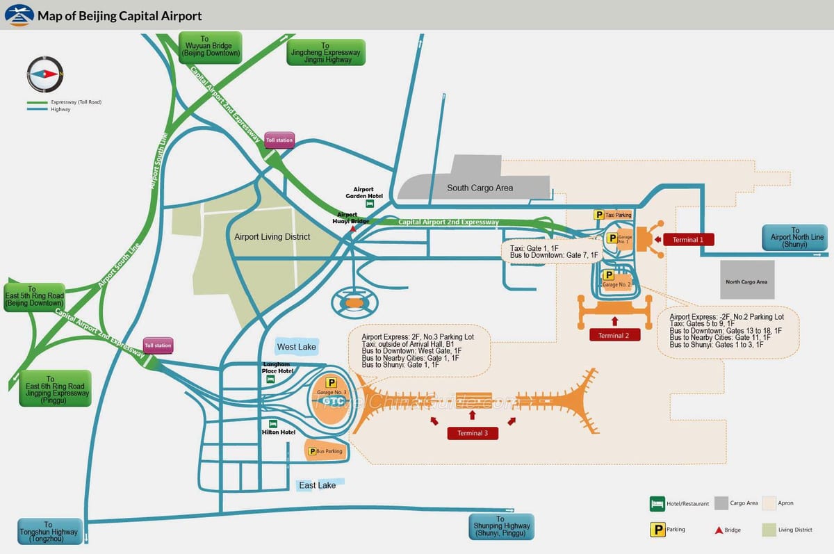 L'aéroport de pékin terminal carte