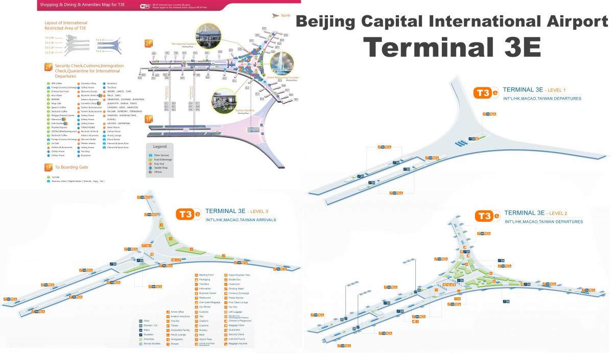 Pékin terminal 3 de la carte
