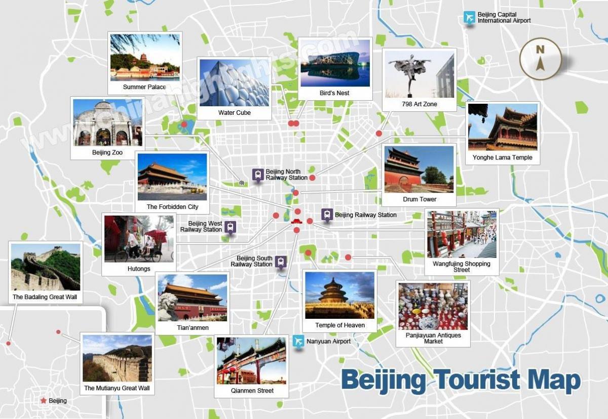 Pékin lieux d'intérêt de la carte