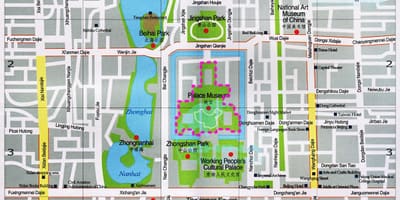 Carte de la cité interdite carte détaillée de l'