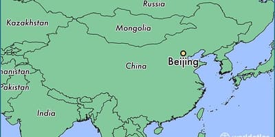 La carte de Pékin emplacement sur le monde