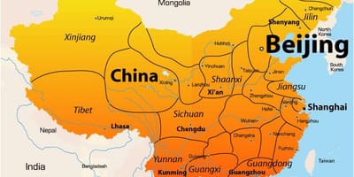 Pékin sur la carte