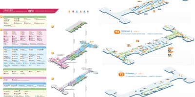 Pékin terminal 2 de l'aéroport de la carte