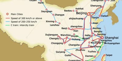 Shanghai train de la carte