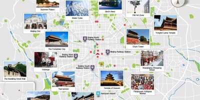 Pékin lieux d'intérêt de la carte
